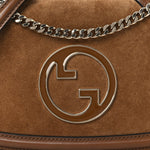 Suede Calfskin Blondie Medium Shoulder Bag Light Brown