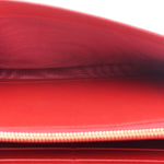 Printed Calfskin Gancini Wallet On Chain Red
