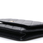 Caviar Quilted Wallet on Chain WOC Black