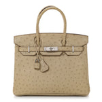 Ostrich Birkin 30 Parchemin