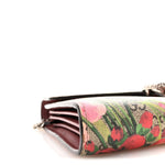 GG Supreme Monogram Blooms Mini Dionysus Chain Wallet Beige Multicolor Dry Rose