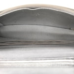 Metallic Lambskin Quilted Wallet On Chain WOC Silver