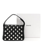 Pebbled Sport Calfskin Studded Small Elena Black