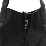Calfskin Go Large Shoulder Bag Black