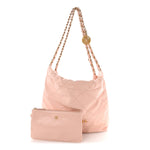Shiny Calfskin Quilted Small Chanel 22 Light Pink