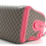 GG Supreme Monogram Textured Dollar Calfskin Airbrushed Medium Savoy Duffle Bag Pink Beige