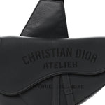 Calfskin Atelier Signature Print Mens Saddle Bag Grey