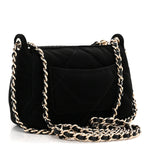 Velvet Effect Nylon Shiny Crumpled Calfskin Mini Quilted Chanel 25 Clutch With Chain Black