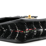 Tweed Calfskin School Memory Mini Top Handle Flap Black White Red Green Beige