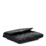 Jersey Quilted Micro Flap Bag Black