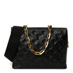 Lambskin Embossed Monogram Coussin PM Black