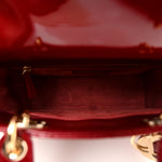 Patent Cannage Small Lady Dior Cherry Red