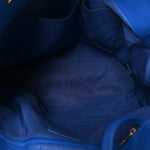 Calfskin Quilted Large CC Shopping Tote Blue