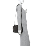 Metallic Nappa Intrecciato Nodini Crossbody Messenger Dark Grey