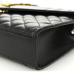 Grain De Poudre Textured Mixed Matelasse Triquilt Medium Monogram Satchel Black