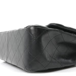 Lambskin Quilted Jumbo Double Flap Black