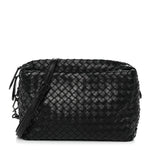 Nappa Intrecciato Crossbody Messenger Black