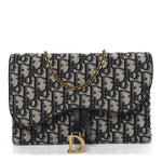 Oblique Saddle Chain Pouch Blue