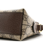 GG Supreme Monogram Textured Dollar Calfskin Web Small Ophidia Dome Shoulder Bag Beige Ebony New Acero