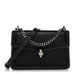 Quilted Nappa Smooth Calfskin Serpenti Forever Diamond Blast Shoulder Bag Black