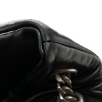 Lambskin Quilted Medium Loulou Puffer Monogram Chain Satchel Black