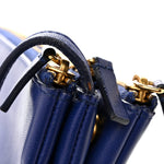 Lambskin Large Trio Crossbody Bag Indigo