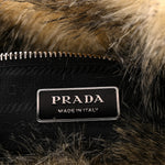 Aspen Vitello Faux Fur Tote Crema Black
