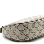 GG Supreme Monogram Textured Dollar Calfskin Web Small Ophidia GG Handbag Beige Ebony New Acero