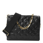 Lambskin Embossed Monogram Coussin PM Black