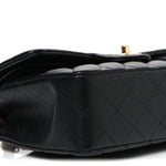 Lambskin Quilted Small Double Flap Black