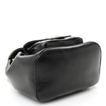 Glazed Aged Calfskin Quilted Small Duma Drawstring Backpack Black