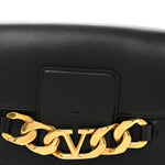 Smooth Calfskin Vlogo Chain Shoulder Bag Black