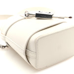 Box Calfskin Micro Shark Lock Bucket Bag White