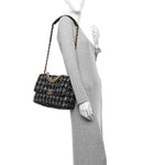 Tweed Quilted Large Chanel 19 Flap Black Silver Ecru