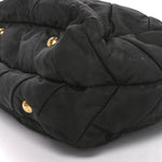 Tessuto Nylon Chevron Quilted Tote Black