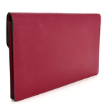 Grainy Calfskin Large Vlogo Clutch Raspberry