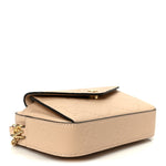 Calfskin GG Super Mini Debossed Chain Wallet Light Beige