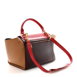 Satin Baby Grained Calfskin Small Tri-Color Trapeze Carmin