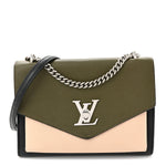 Soft Calfskin Mylockme Chain Bag BB Smokey Brown Green