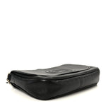 Pebbled Calfskin Medium Soho Flap Crossbody Black