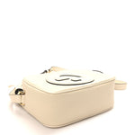 Sakai Be Green Calfskin Diagonal Stitched Small Blondie Shoulder Bag Mystic White