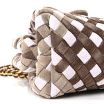 Suede Intrecciato Small The Lauren 1980 Clutch With Chain Praline Musk Washed Brownie