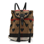 Overdyed Canvas Mega Check Heart Print Medium Chiltern Backpack Black