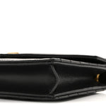 Grain De Poudre Matelasse Chevron Monogram Envelope Chain Wallet Black