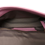 Grained Calfskin Quilted Double Stitched Small The Status Shoulder Bag Pink