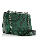Snakeskin Twist Shoulder Bag MM Green