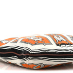 Satin Mythical Alphabet Drawstring Pouch Orange Black White