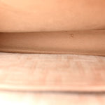 Chenille Suede Metal FF Small Peekaboo I SEE U Satchel Beige White
