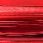 Lambskin Quilted Chain Clutch Flap Red
