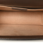 Textured Calfskin Web Crystal Heart Stripe Small Totem Shoulder Bag New Acero